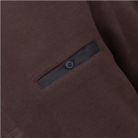 Erkek Uzun Kol Polo Yaka Kalın Sweat - PPS-2501 - Kahverengi - fotoğraf 3