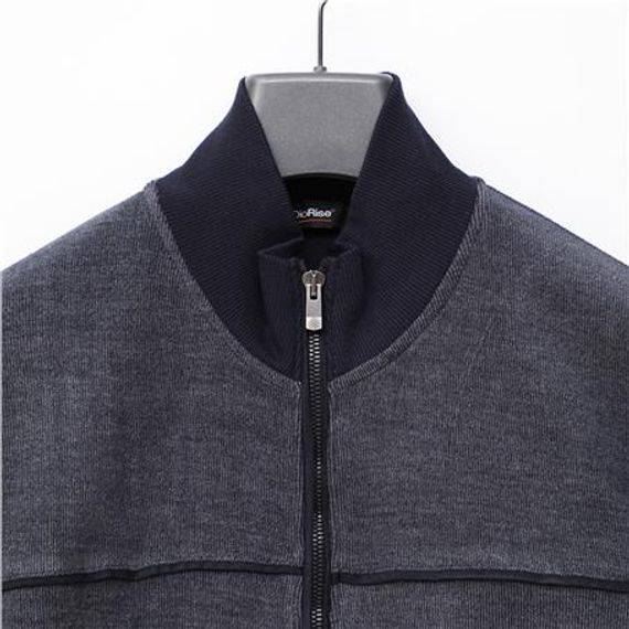 Мужской свитер-жакет с длинным рукавом MTS-8012, темно-синий с меланжем серого, размеры XL, L, M, XXL - фото 2