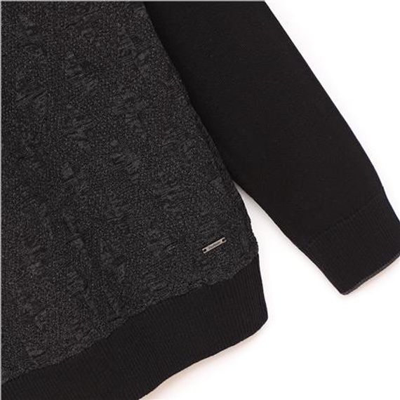 Erkek Polo Yaka Uzun Kol Slim Fit Triko - 189304 - Siyah - photo 3