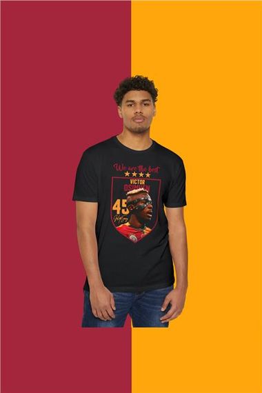 Kalkan Maske Baskılı Tişört / T-Shirt Gaıasaray- osik0001 - Siyah - fotoğraf 2