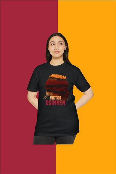 Victor 0Simhen Portreli Maske Baskılı Tişört / T-Shirt Gaıasaray- TYC12356E24CF32000 - Siyah - photo 4