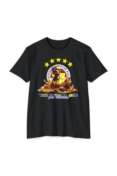 تيشيرت بجودة عالية بتصميم خاص لجماهير خوسيه مورينيو باللون الأسود لدعم فريقك بأناقة - صورة 1