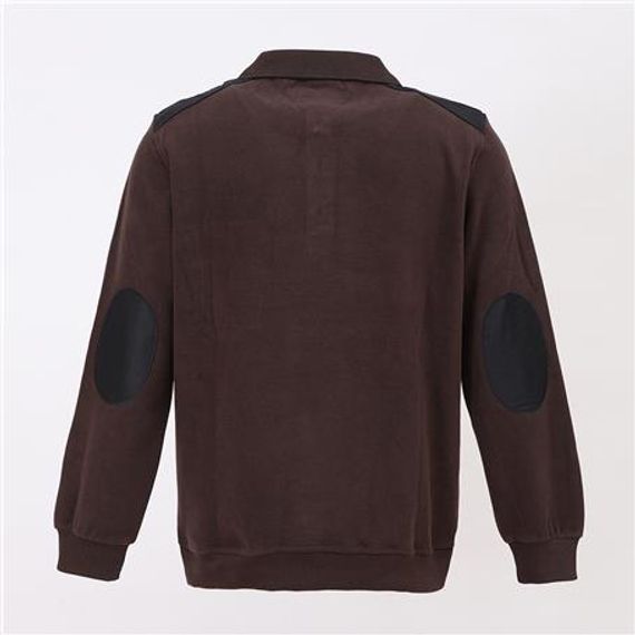 Erkek Uzun Kol Polo Yaka Kalın Sweat - PPS-2501 - Kahverengi - fotoğraf 4