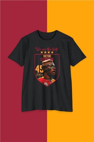 Kalkan Maske Baskılı Tişört / T-Shirt Gaıasaray- osik0001 - Siyah - fotoğraf 1