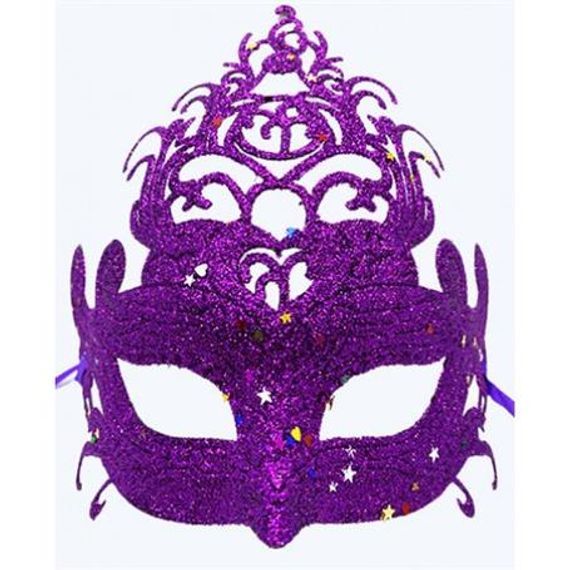 Mor Parlak Simli Balo Maskesi