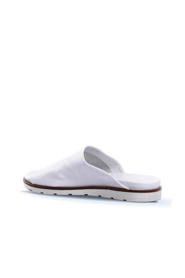 Жіночі шлепанці Bueno 01WL0503 з натуральної шкіри, легка підошва, висота підборів 3 см, доступні в сірому, білому, чорному, оливковому та карамельному кольорах - фото 4