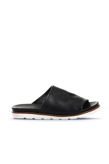 Жіночі шлепанці Bueno 01WL0503 з натуральної шкіри, легка підошва, висота підборів 3 см, доступні в сірому, білому, чорному, оливковому та карамельному кольорах - фото 5