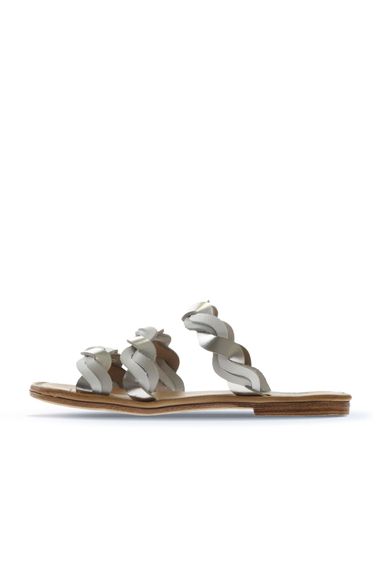 Женские сланцы Bueno, модель 01WU3416, кожаные, термоподошва, высота каблука 1,5 см, размеры 36-42, цвет: желтый, бежевый, пудровый - фото 4