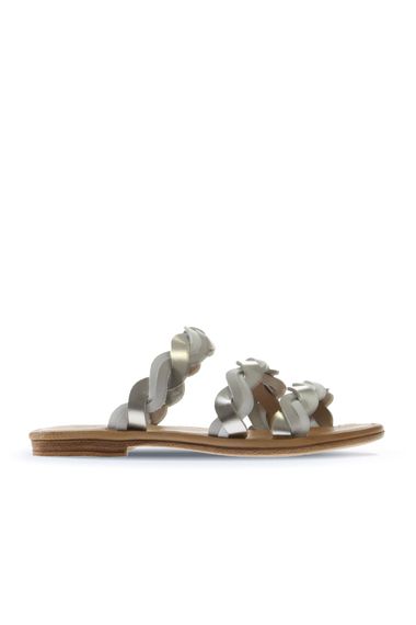 Женские сланцы Bueno, модель 01WU3416, кожаные, термоподошва, высота каблука 1,5 см, размеры 36-42, цвет: желтый, бежевый, пудровый - фото 2