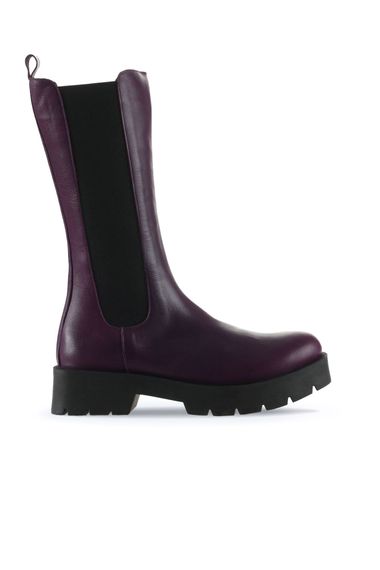 Жіночі черевики Bueno Düz Bot 01WT2517, шкіряні, 5 см підбори, кольори: фіолетові, зелені, чорні, розміри: 36-41 - фото 5