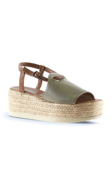 Bueno Shoes Kadın Dolgu Topuklu Espadril Sandalet 01WU6103 - fotoğraf 3