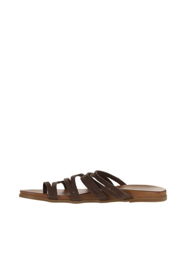 Женские сандалии Bueno с открытым носком, кожа, 1 см каблук, теплостойкая подошва, размеры 36-42, цвета: серый, табачный, красный - фото 4