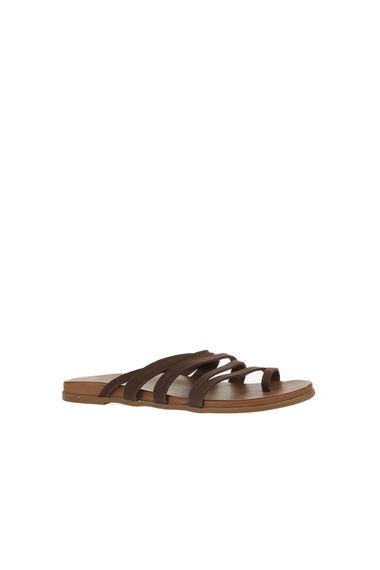 Женские сандалии Bueno с открытым носком, кожа, 1 см каблук, теплостойкая подошва, размеры 36-42, цвета: серый, табачный, красный - фото 3