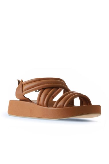 Жіночі босоніжки на платформі Bueno, шкіра, висота каблука 3 см, доступні в зеленому, фуксії, чорному, жовтому та табаковому кольорах - фото 3