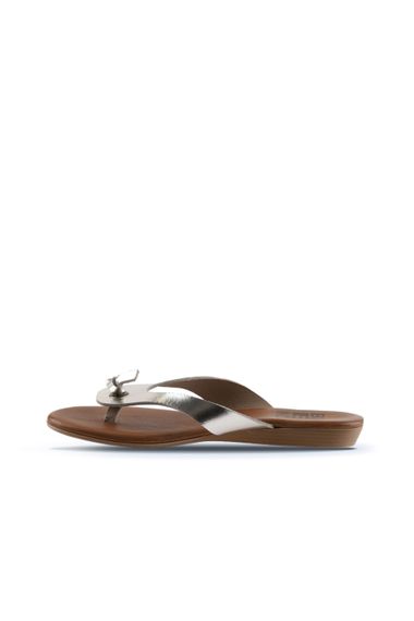 Жіночі сланці Bueno з перфорованої шкіри, 2 см каблук, доступні в розмірах 36-41, кольори: бежевий та жовтий - фото 4