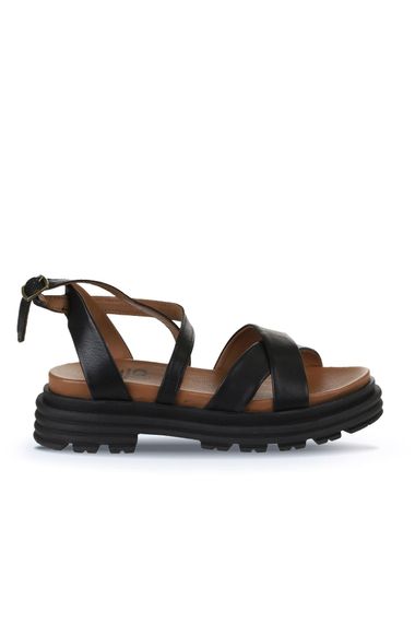 Жіночі босоніжки з підбором Bueno 01WY8305, натуральна шкіра, висота підборів 4 см, кольори: помаранчевий, світло-зелений, чорний, хакі, рожевий - фото 2