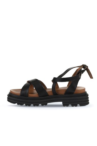 Жіночі босоніжки з підбором Bueno 01WY8305, натуральна шкіра, висота підборів 4 см, кольори: помаранчевий, світло-зелений, чорний, хакі, рожевий - фото 4