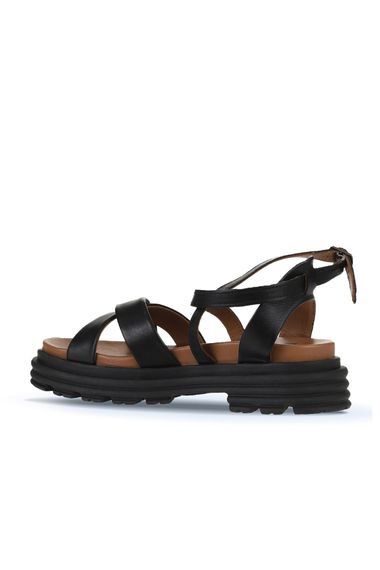 Жіночі босоніжки з підбором Bueno 01WY8305, натуральна шкіра, висота підборів 4 см, кольори: помаранчевий, світло-зелений, чорний, хакі, рожевий - фото 5