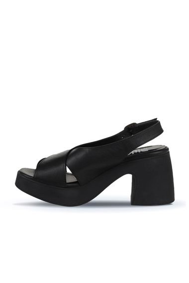 Жіночі туфлі на високому каблуці Bueno 01WY12202, шкіра, висота каблука 8 см, доступні в кольорах: фіолетовий, чорний, жовтий, зелений, екру - фото 4