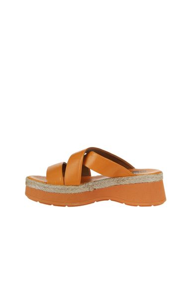 Женские босоножки Bueno с платформой, натуральная кожа, высота каблука 5,5 см, доступные размеры 35-41, цвета: оранжевый, белый, темно-зеленый - фото 4