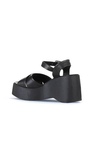 Женские сандалии на танкетке Bueno Shoes, натуральная кожа, 8 см, доступные в разных размерах и цветах: серый, черный-оранжевый, белый, черный, темно-зеленый - фото 5