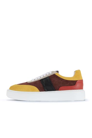 Женские спортивные кроссовки Bueno с нубуковым верхом и кожаной подкладкой, высота каблука 3 см, доступны в желтом и сером вариантах - фото 3