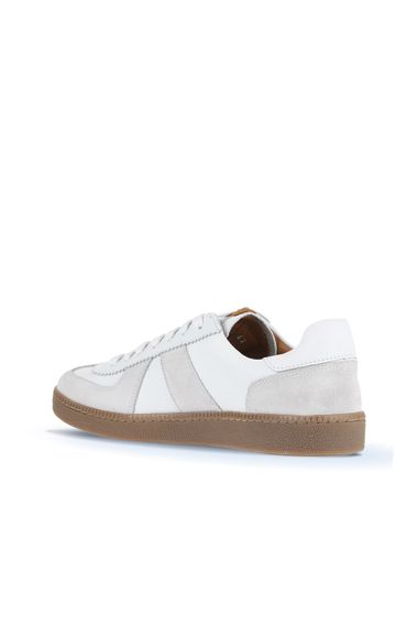 أحذية بوينو الرياضية للرجال جلد أبيض وبيج وبيج لاسي، متوفرة بمقاسات 40-45 - صورة 4