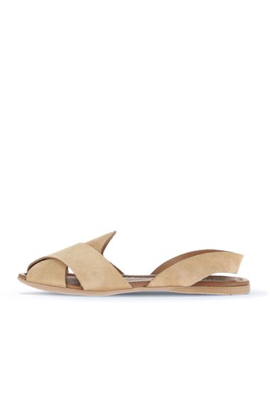 Сандалі Bueno Shoes жіночі пласке 01WA5805 з нубука та шкіри, доступні у розмірах 36-41, кольори: світло-бежевий та світло-коричневий - фото 3