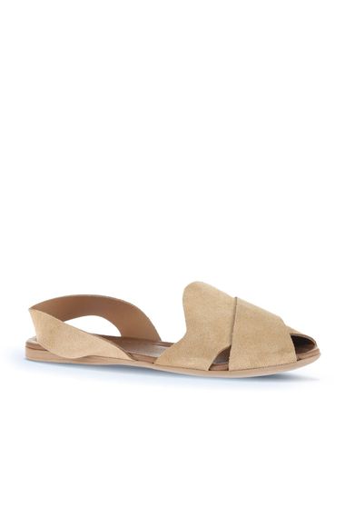 Сандалі Bueno Shoes жіночі пласке 01WA5805 з нубука та шкіри, доступні у розмірах 36-41, кольори: світло-бежевий та світло-коричневий - фото 2