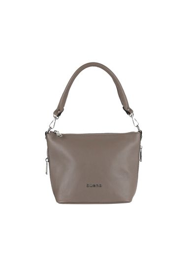 حقيبة كتف جلدية للسيدات من بويينو بلون رمادي، أسود، فوشيا، بني داكن، أخضر داكن، وردي - صورة 1