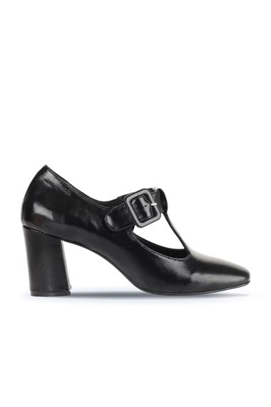 Женские туфли Bueno на каблуке 7,5 см из чёрной и бежевой лаковой кожи, размеры 37-42 - фото 1