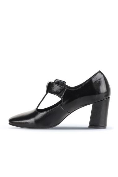 Женские туфли Bueno на каблуке 7,5 см из чёрной и бежевой лаковой кожи, размеры 37-42 - фото 3