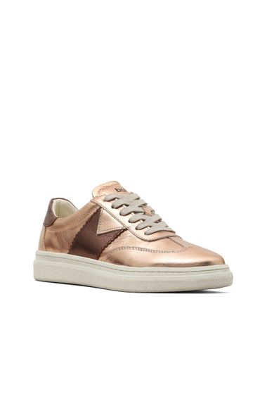 Жіночі спортивні туфлі Bueno 16WA8201 з шкіри, 3,5 см підбори, доступні в розмірах 36-41, кольори: бронзова та срібна блискуча шкіра - фото 2