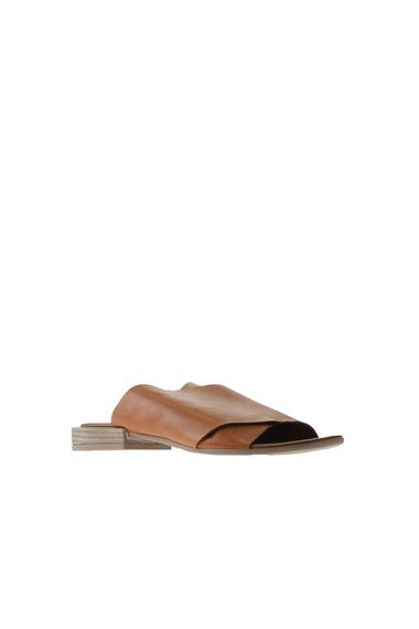 Жіночі шкіряні шлепанці Bueno, 3 см підошва, колір: пудровий, рожевий, жовтий, бежевий, темно-синій, рожева шкіра, розмір 35-38 - фото 3