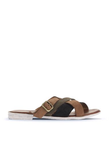 Тапочки Bueno для женщин, плоские, nubuck, кожаная внутренняя отделка, высота каблука 1,5 см, доступны в размерах 36-42, цвета: пудровый, коричневый - фото 4