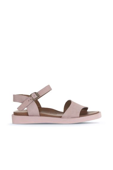 حذاء بينو للسيدات صندل مسطح مع جلد داخلي ونسيج كتان خارجي بارتفاع كعب 2 سم متوفر بألوان البودرة والأخضر ومقاسات متعددة - صورة 1