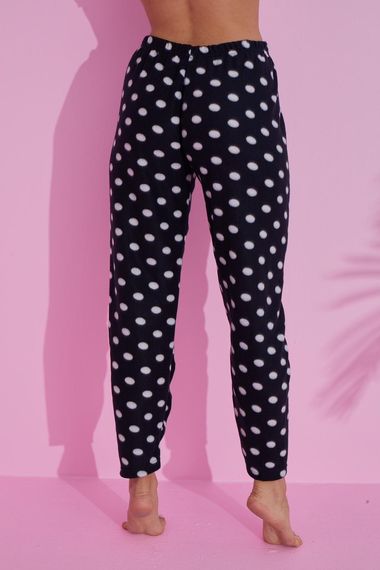 Luxury Soft Welsoft Polar Puantiyeli Kışlık Peluş Pijama Altı Pantolon - fotoğraf 4