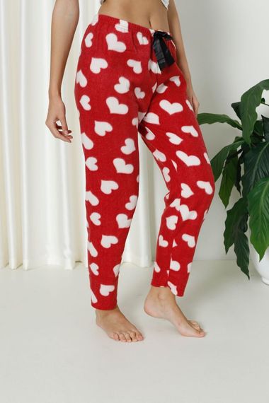 Luxury Soft Welsoft Polar Desenli Kurdeleli Kışlık Pijama Altı Pantolon - صورة 2