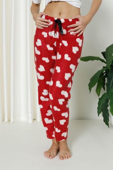 Luxury Soft Welsoft Polar Desenli Kurdeleli Kışlık Pijama Altı Pantolon - صورة 5