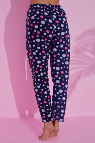 Luxury Soft Welsoft Polar Puantiyeli Kışlık Peluş Pijama Altı Pantolon - صورة 3