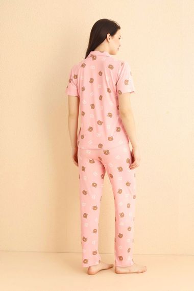 Dreamy Milan Bambu Ayıcık Desenli Kısa Kollu Gömlek Pijama Takımı - photo 3