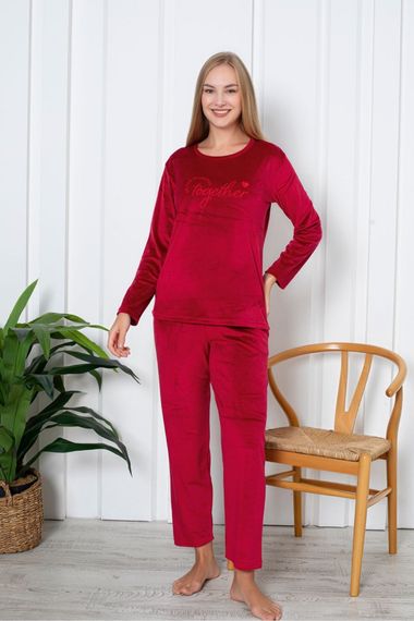 Fransız Kadife Anne Kız Çocuk Kombin Pijama Takımı (Anne kız ayrı satılır) - صورة 3