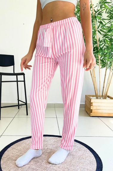 Dreamy Soft Kadife Dokulu Ekose Kareli Süet Pijama Altı Pantolon - صورة 1