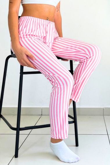 Dreamy Soft Kadife Dokulu Ekose Kareli Süet Pijama Altı Pantolon - صورة 2