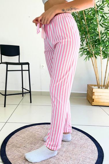 Dreamy Soft Kadife Dokulu Ekose Kareli Süet Pijama Altı Pantolon - صورة 3