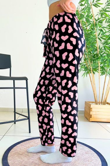 Dreamy Soft Kadife Dokulu Desenli Süet Pijama Altı Pantolon - صورة 3