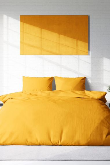 Monohome Yellow Lux Cotton Ranforce Double Duvet Cover Set - photo 3