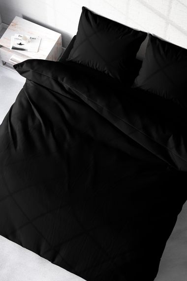 Monohome Black Lux Cotton Ranforce Double Duvet Cover Set - photo 1