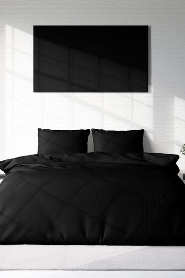 Monohome Black Lux Cotton Ranforce Double Duvet Cover Set - photo 3