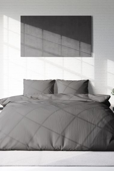 Monohome Gray Lux Cotton Ranforce Double Duvet Cover Set - photo 3